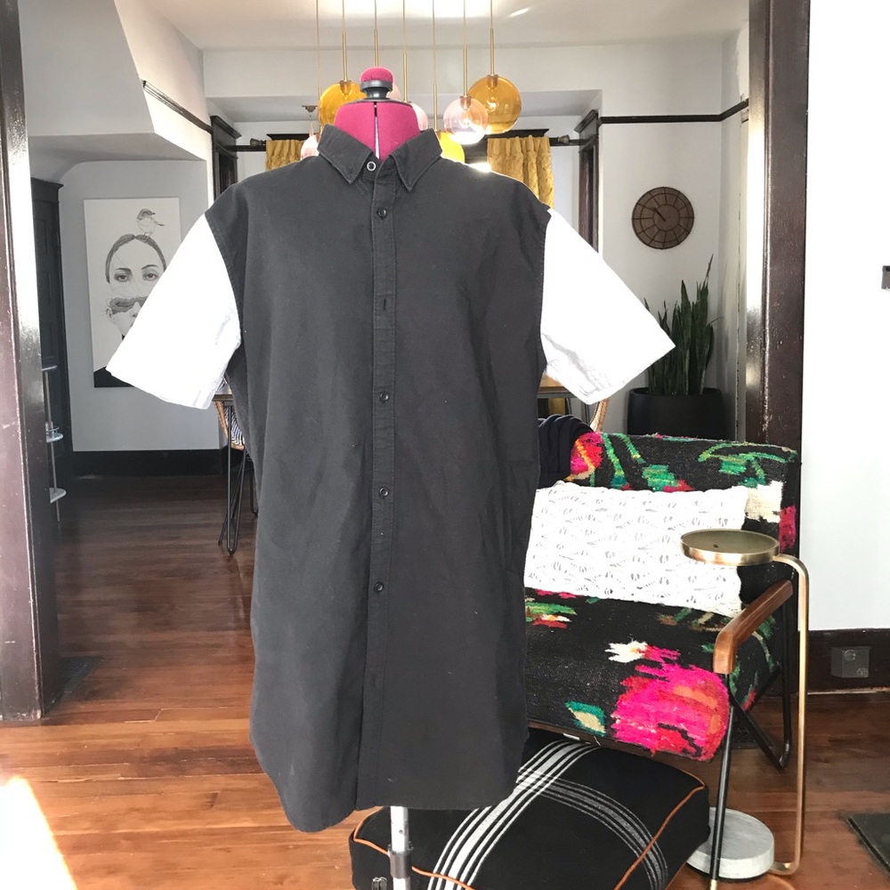 Zanerobe long line button up shirt